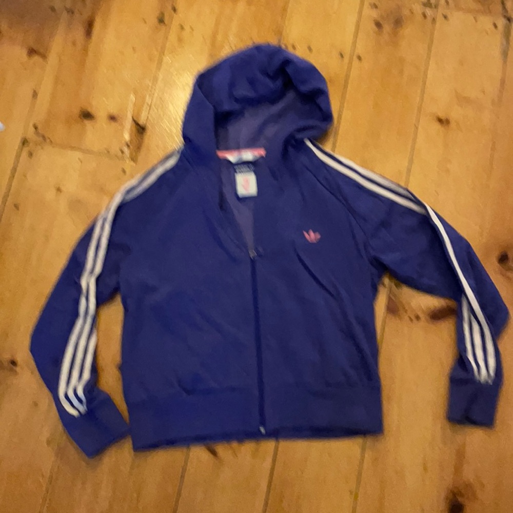 Purple adidas zip up